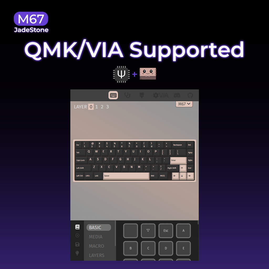 XVX M67 JadeStone Stellar White VIA Tri-Mode Mechanical Keyboard with IMD-Tech Keycaps