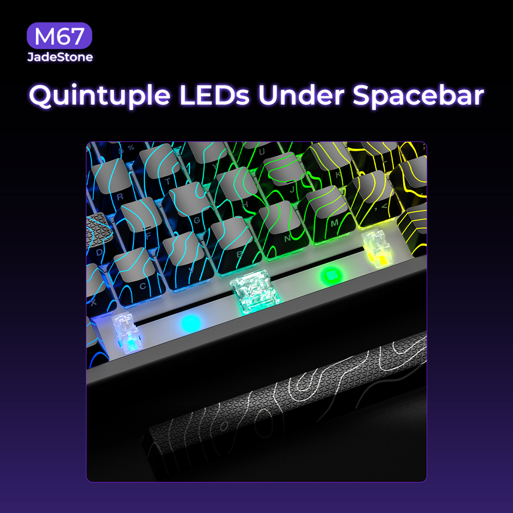 XVX M67 JadeStone Stellar White VIA Tri-Mode Mechanical Keyboard with IMD-Tech Keycaps